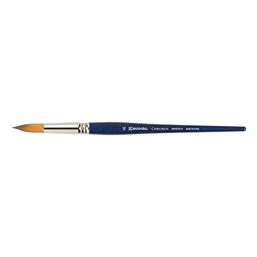 Escoda Chronos Series 1351 Artist Watercolor & Acrylic Paint Brush, Synthetic Toray Fiber & Red Sable Blend, Pointed Round, Size 16