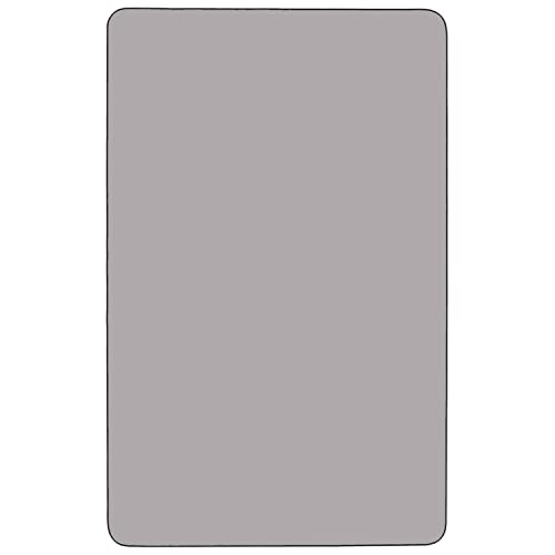 Classroom Essentials 30''W x 48''L Rectangular Grey Thermal Laminate Activity Table - Standard Height Adjustable Legs