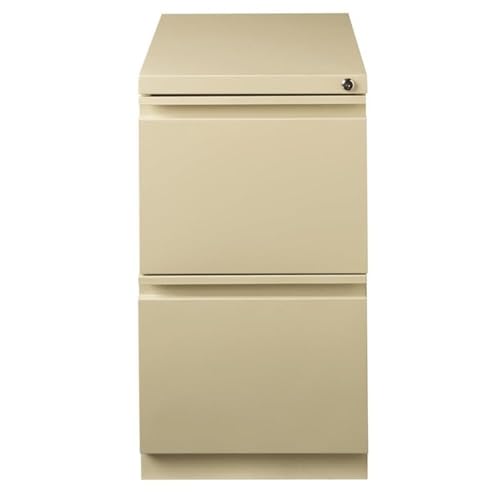 Hirsh 23-in Deep Mobile Pedestal File 2-Drawer File/File. Full Width Pull. Beige