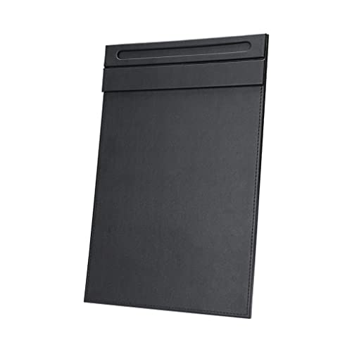ONMYJFD Magnetic Clip Board File Folder A4 Paper Clipboard Folder with Clip for Business Supplies Leather Black Portfolios Pad