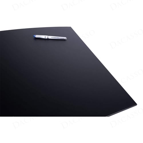 Dacasso Classic Black Leather 34" x 24" Arched Desk Pad - Leather Desk Blotter for Writing - Boardroom Organization & Executive Desk Decor