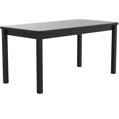 Pemberly Row 24" W x 72" D Deluxe High Pressure Lab Table, Black Granite Finish, Laminate Top and Steel Legs, Durable Anti-Scratch Work Surface for Laboratory or Utility Use