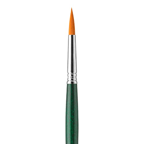 Escoda Barroco Series 2511 Artist Oil & Acrylic Paint Brush, Synthetic Gold Taklon Filament, Round, Size 20