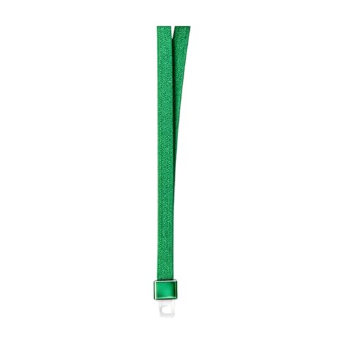 100pack Advanced Lanyard, Soft Silicone Neck Strap with Aluminum Alloy Buckle, Durable ID Badge Holder (green100pack)
