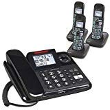 Clarity E814 Moderate Hearing Loss Cordless Phone with E814HS Expandable Handset Bundles (Clarity E814CC with 2 E814HS)