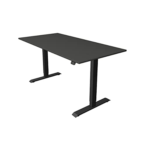 Kerkmann Move.1 Desk | Electric Height Adjustable | Anthracite Frame | H x W x D 740-1230 x 1600 x 800 mm | Anthracite | Seat and Standing Table Office Table Work Table