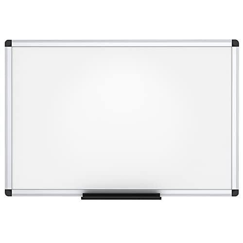 VIZ-PRO Dry Erase Board/Magnetic White Board, 48 X 32 Inches, Silver Aluminium Frame