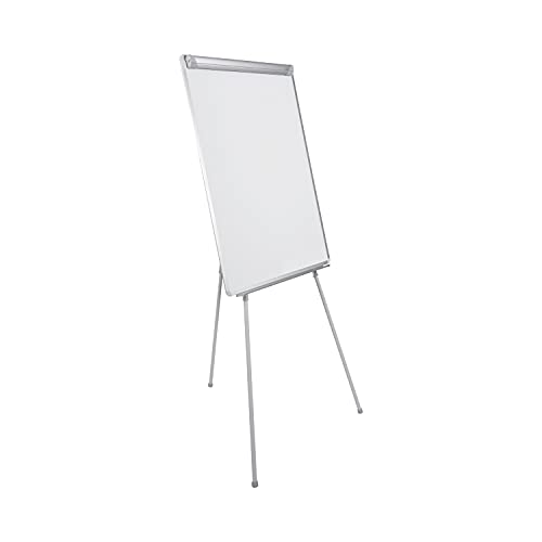 Bi-Office Earth Flipchart Tripod Magnetic Easel, 70 x 100 cm (Euro Size), Lacquered Steel Dry Wipe Surface, Aluminium Frame