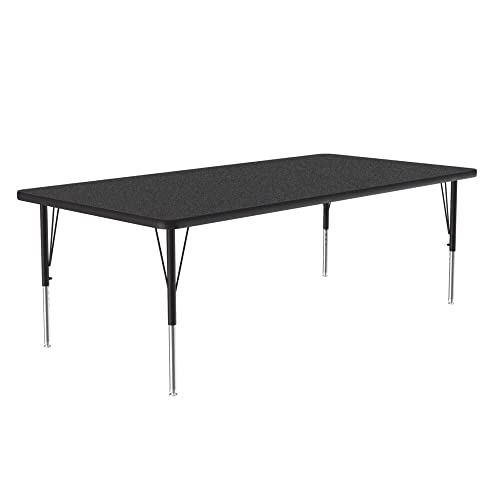 Correll 36" x 72" Rectangular HPL Activity Table, Black Granite/Black
