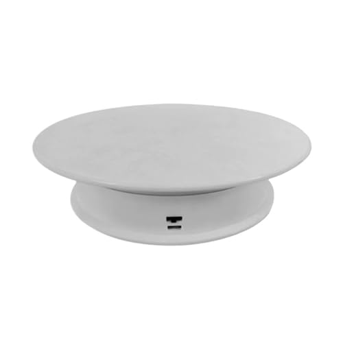 Rotating Display, Turntable, Electric Rotating Mirror Display Stand Weight Max 3kg 360 Degree Swivel Platform Photo Video Shooting Props,Low Noise for Photography, Jewelry(White_Suede)