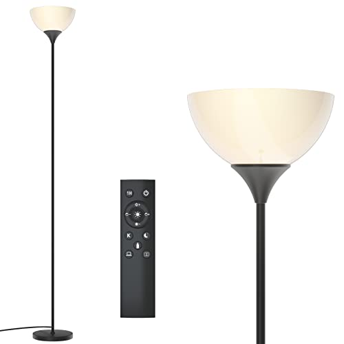 PESRAE Floor Lamp, Remote Control, Stepless Brightness & Color Temperature