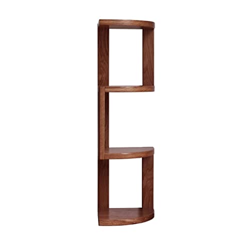 GSOUL Indoor Bookcase Organizer Wall-Mounted Corner Bookshelf Corner Bookcase Storage Rack Display Rack Suitable for Living Room Study Office Bookshelf Independent Bookshelf(A)