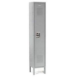 GLOBAL INDUSTRIAL Single Tier Locker, 12x18x72, 1 Door Ready To Assemble, Gray