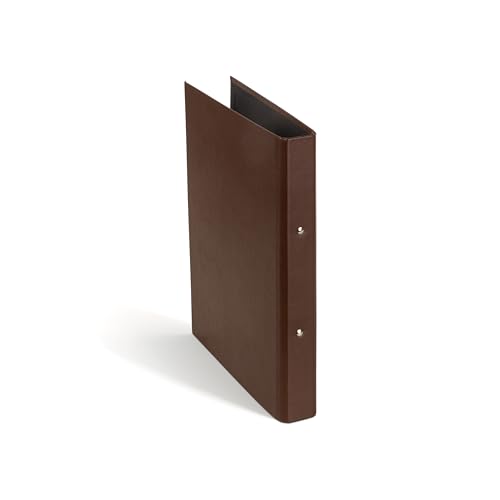 BIGSO Ringo A4 Ring Binder - Storage Box with 2 Rings - Desk Tray for Documents, Transparent Sleeves & Dividers - Fibreboard and Paper Ring Binder - Recycled Leather