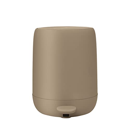 blomus SONO Bathroom Soft-Close Step Trash Can – 0.8 Gallon Soft Touch Wastebasket - Modern Design - Tan
