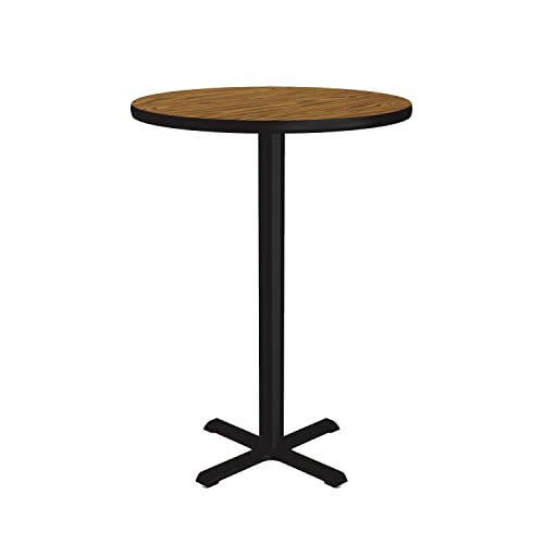 Correll Round Laminate Cafe and Breakroom Table with Medium Oak BXB24TFR-06