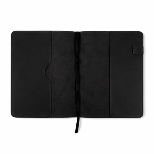 TheAntiq Black Leather Journal Cover XXL – Handmade Refillable Notebook Holder with Pen Loop, Leather Travel Writing Diary Cover for Office, Business & Gift Use 8.5 x 11