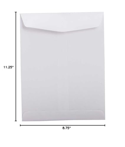 JAM PAPER 8 3/4 x 11 1/2 Open End Catalog Commercial Envelopes - White - Bulk 250/Box
