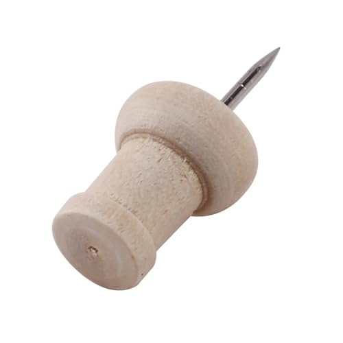 160Pcs H-Shape Wood Push Pins for Cork Board, Map, Photo Display - Steel Needle Thumb Tacks