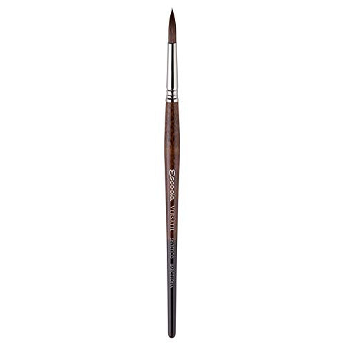 Escoda Versatil 1540 Series Artist Watercolor and Acrylic Paint Brush, Short Handle, Pointed Round, Size 22