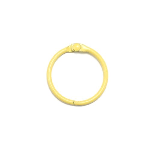 Binder Rings 100pcs Loose-Leaf Ring Calendar Notebook Accessories Opening Iron Binder Clips for School Home Office(Yellow)