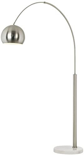 Possini Euro Design Basque 77 1/2" Tall Nickel Finish Modern Arc Floor Lamp