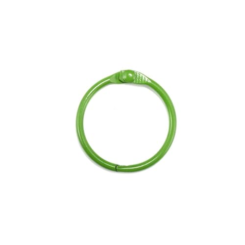 Notebook Rings 100pcs Loose-Leaf Ring Calendar Notebook Accessories Opening Iron Binder Clips for Book Binding(Green)