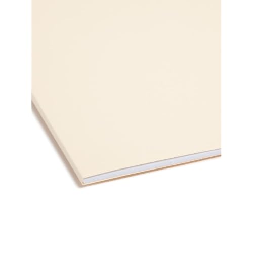 Smead 19534 Folders, One Fastener, 1/3 Cut Assorted, Top Tab, Legal, Manila, 50/Box