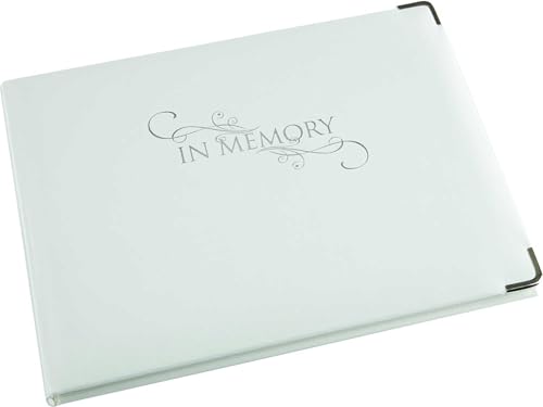 Funeral Guest Book for Memorial Service - In Memory Funeral Register Book - Celebration of Life for Funeral Service 96 Pages with Silver Gilt Edges & Storage Box Keepsake Pocket - For Funeral Services
