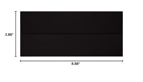 LUXPaper #9 Slimline Invitation Envelopes | Peel & Press | 3 7/8" x 8 7/8" | Black Linen | 80lb. Text | 500 Qty