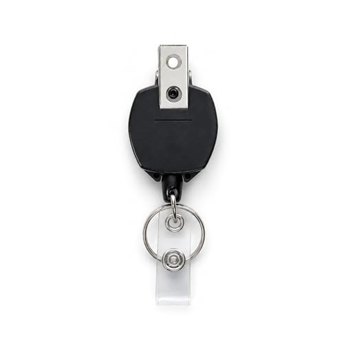 25 Pack Heavy Duty Retractable Badge Reel with Swivel Alligator Clip - Key-Bak Sidekick for Nurses & Medical Professionals - USA Made ID Holder with 24" Kevlar Cord & Keychain - Specialist ID Edition