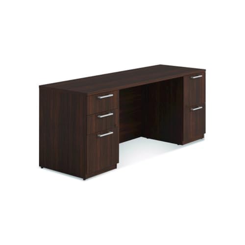 Alera Seville Series Double Pedestal Credenza, 72w x 24d x 29h, Mahogany