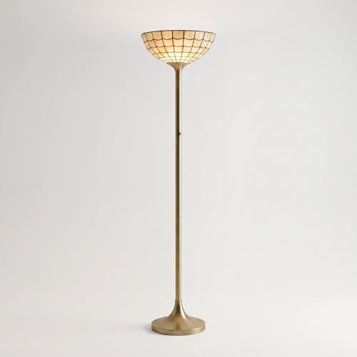 Robert Louis Tiffany Covina 71 1/4" High Brass Torchiere Floor Lamp