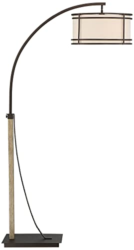 Gentry Oil-Rubbed Bronze 2-Light Downbridge Arc Floor Lamp with USB Dimmer