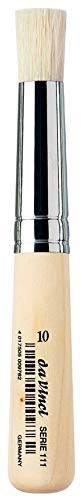 da Vinci Graphic Design Series 111 Stencil Brush, White Chinese Hog Bristle with Short Plainwood Handle, Size 10