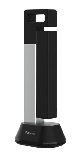 IRIScan Desk 6 8MP A4 Book and Document Scanner Grey with OCR, AI Auto-Flattening and Finger Erasing, Compatible with Windows and Mac, Readiris PDF Included