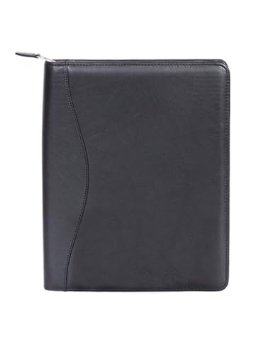 Scully Nappa Leather Zip Planner and Letter Pad (Black)