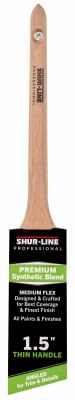 Shur-Line 1.5" Synthetic Blend Professional Angled Paint Brush with Thin Wood Handle - Quantity of (4)