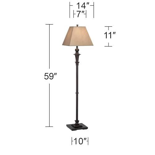 Madison 59" Tall Italian Bronze Floor Lamps Set of 2 Living Room