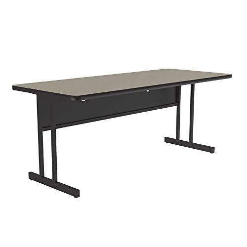 Correll 30"x72" Home & Office Computer Desk, Durable Savannah Sand High Pressure Laminate Top, 29" High Training Workstation, Steel Frame & Modesty Panel, Wire Management, Made in The USA