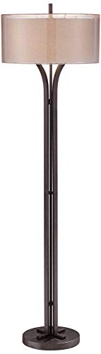Franklin Iron Works Tristan 64" Tall Rustic Modern Bronze Floor Lamp