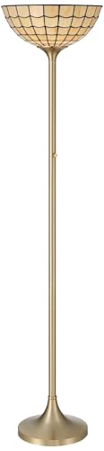 Robert Louis Tiffany Covina 71 1/4" High Brass Torchiere Floor Lamp