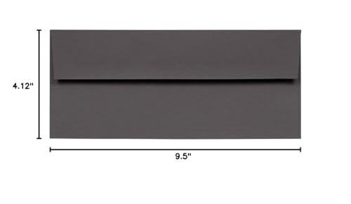 JAM PAPER #10 Business Stationery Set - 4 1/8 x 9 1/2 Envelopes & Matching Letter Paper - Dark Grey - 50/Pack