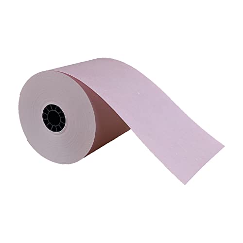 Paper Rolls Plus 3" x 165' 1-Ply Pink Bond Kitchen Printer Receipt Paper (50 Rolls/Case) - 82,500 Sheets