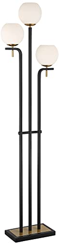 Possini Euro Design Acadia 71" Tall Black and Warm Gold 3-Light Floor Lamp