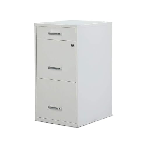 Staples 3-Drawer Vertical File Cabinet, Letter Size, Lockable, White