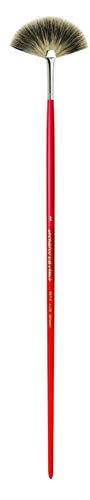 da Vinci Varnish & Priming Series 408 Fan Blender Brush, Pure Badger Hair with Red Lacquered Handle, Size 1