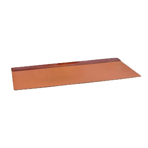 Dacasso 34" x 20" Mocha Leather Desk Pad with Top Rail - Executive Desk Surface Protector - Luxury Leather Blotter for Writing