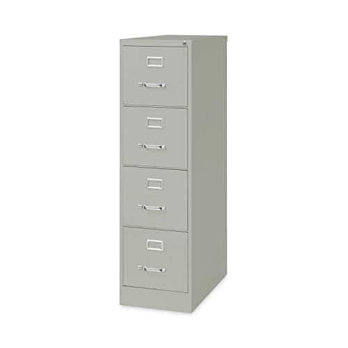 Hirsh Industries Vertical Letter File Cabinet, 4 Letter-Size File Drawers, Light Gray, 15 x 26.5 x 52