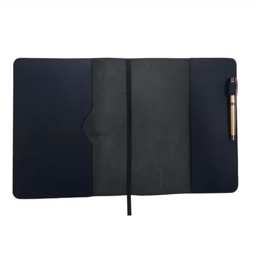 CestAntiQ Refillable XXL Leather Journal Cover 8.5 x 11 in, Black